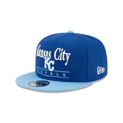 Blue Kansas City Royals Hat - New Era MLB Two Tone Retro 9FIFTY Snapback Caps USA1405869